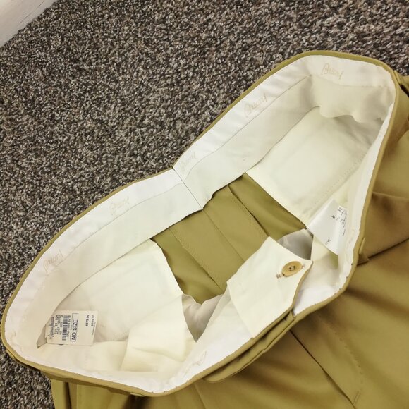 NWT Brioni Dress Pants Super 140s Wool Cannes Pleated Cuffed Tan Mens 38x31 Flaw - Picture 3 of 13